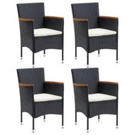 Detailed information about the product Garden Dining Chairs 4 Pcs Poly Rattan Black