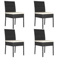 Detailed information about the product Garden Dining Chairs 4 Pcs Poly Rattan Black