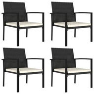 Detailed information about the product Garden Dining Chairs 4 Pcs Poly Rattan Black