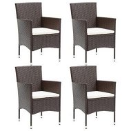Detailed information about the product Garden Dining Chairs 4 pcs Poly Rattan Brown