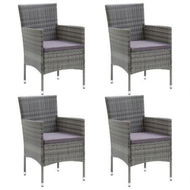 Detailed information about the product Garden Dining Chairs 4 Pcs Poly Rattan Grey