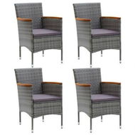 Detailed information about the product Garden Dining Chairs 4 Pcs Poly Rattan Grey