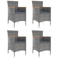Detailed information about the product Garden Dining Chairs 4 Pcs Poly Rattan Grey