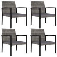 Detailed information about the product Garden Dining Chairs 4 Pcs Poly Rattan Grey