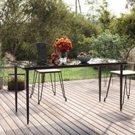 Detailed information about the product Garden Dining Table Black 160x80x74cm Steel And Tempered Glass