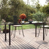 Detailed information about the product Garden Dining Table Black 160x80x74cm Steel And Tempered Glass