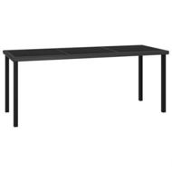 Detailed information about the product Garden Dining Table Black 180x70x73 Cm Poly Rattan