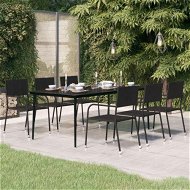 Detailed information about the product Garden Dining Table Black 200x100x74 cm Steel and Glass