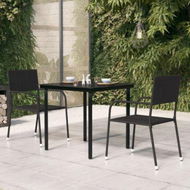 Detailed information about the product Garden Dining Table Black 80x80x74 Cm Steel And Glass