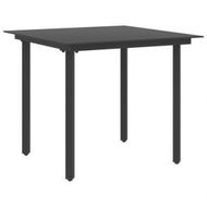 Detailed information about the product Garden Dining Table Black 80x80x74 Cm Steel And Glass