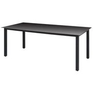 Detailed information about the product Garden Dining Table Glass Aluminium 190x90x74 Cm Black