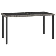 Detailed information about the product Garden Dining Table Grey 140x70x73 Cm Poly Rattan