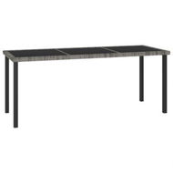 Detailed information about the product Garden Dining Table Grey 180x70x73 Cm Poly Rattan