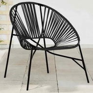 Detailed information about the product Garden Egg Chair Black Poly Rattan