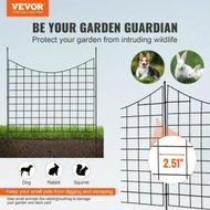 Detailed information about the product Garden Fence, 75Ã—93 cm Animal Barrier Fence, Underground Decorative Garden Fencing with 6.38 cm Spike Spacing, Metal Dog Fence for the Yard and Outdoor Patio, 5 Pack