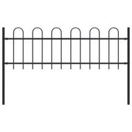 Detailed information about the product Garden Fence With Hoop Top Steel 1.7x0.6m Black.