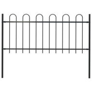 Detailed information about the product Garden Fence With Hoop Top Steel 1.7x0.8m Black.