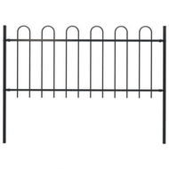 Detailed information about the product Garden Fence With Hoop Top Steel 1.7x1m Black.