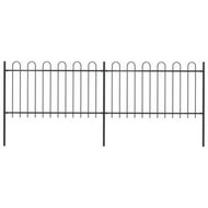 Detailed information about the product Garden Fence With Hoop Top Steel 3.4x1m Black.