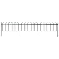 Detailed information about the product Garden Fence With Hoop Top Steel 5.1x0.8m Black.