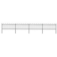 Detailed information about the product Garden Fence With Hoop Top Steel 6.8x0.8m Black.