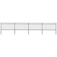 Detailed information about the product Garden Fence With Hoop Top Steel 6.8x1m Black.