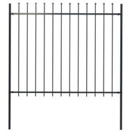 Detailed information about the product Garden Fence With Spear Top Steel 1.7x1.5m Black.