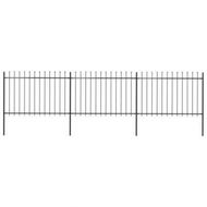 Detailed information about the product Garden Fence With Spear Top Steel 5.1x1.2m Black.