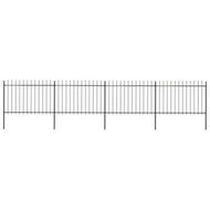 Detailed information about the product Garden Fence with Spear Top Steel 6.8x1.2 m Black