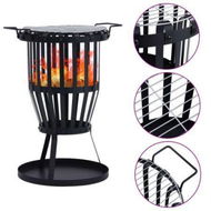 Detailed information about the product Garden Fire Pit Basket with BBQ Grill Steel 47.5 cm