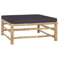 Detailed information about the product Garden Footrest With Dark Grey Cushion Bamboo