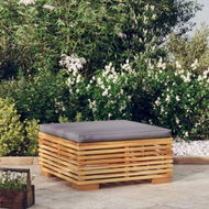 Detailed information about the product Garden Footrest With Dark Grey Cushion Solid Wood Teak