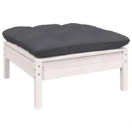 Detailed information about the product Garden Footstool with Anthracite Cushion White Solid Pinewood