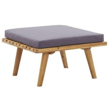 Garden Footstool With Cushion 60x60x29 Cm Solid Acacia Wood