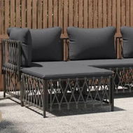 Detailed information about the product Garden Footstool with Cushion Anthracite Woven Fabric