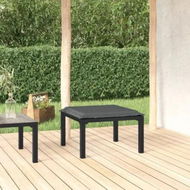 Detailed information about the product Garden Footstool with Cushion Black and Grey Poly Rattan