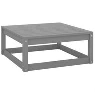 Detailed information about the product Garden Footstool With Cushion Grey Solid Pinewood