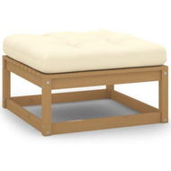 Detailed information about the product Garden Footstool With Cushion Honey Brown Solid Pinewood