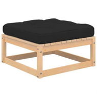 Detailed information about the product Garden Footstool With Cushion Solid Pinewood