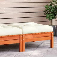 Detailed information about the product Garden Footstool with Cushion Wax Brown Solid Wood Pine