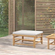 Detailed information about the product Garden Footstool With Light Grey Cushion Bamboo