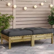 Detailed information about the product Garden Footstools with Cushions 2 pcs Impregnated Wood Pine