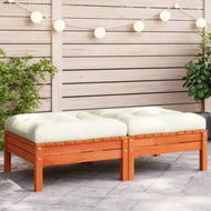 Detailed information about the product Garden Footstools with Cushions 2 pcs Wax Brown Solid Wood Pine