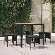 Detailed information about the product Garden Footstools With Cushions 4 Pcs Black Poly Rattan