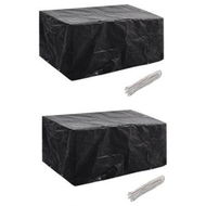 Detailed information about the product Garden Furniture Covers 2 Pcs 4 Person Poly Rattan Set 8 Eyelets 180x140cm