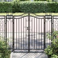 Detailed information about the product Garden Gate Black 121x8x120 cm Wrought Iron