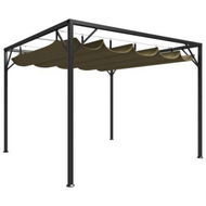 Detailed information about the product Garden Gazebo with Retractable Roof 3x3 m Taupe 180 g/mÂ²