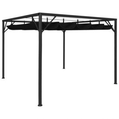 Garden Gazebo With Retractable Roof Canopy 3x3 M Anthracite