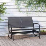 Detailed information about the product Garden Glider Bench Black 120.5x76x86.5 cm Textilene&Steel