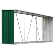 Detailed information about the product Garden Log Storage Shed Galvanised Steel 330x84x152 Cm Green